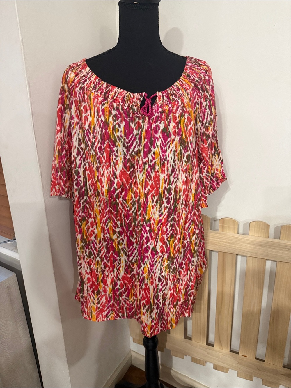 Multi-Color Patterned Women's Top 2X